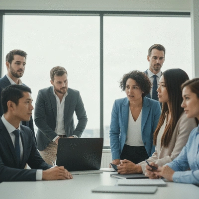 Data privacy and cybersecurity professionals discussing AI ethics
